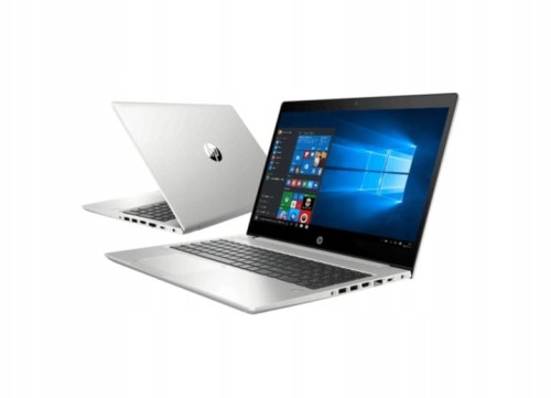 HP ProBook 450 G7 – widok z przodu otwarty wyświetlacz i klawiatura