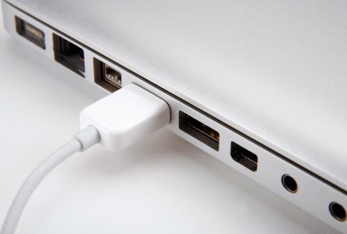 Usługa: Wymiana gniazda USB - Laptop Komputer – laptop do pracy cala, rozłożony do pracy