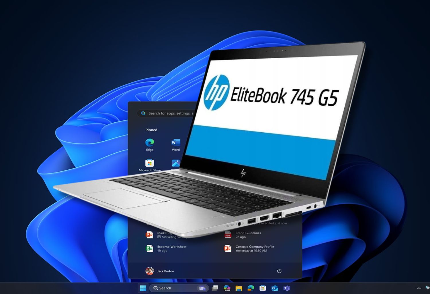 HP EliteBook 745 G5 – widok z przodu