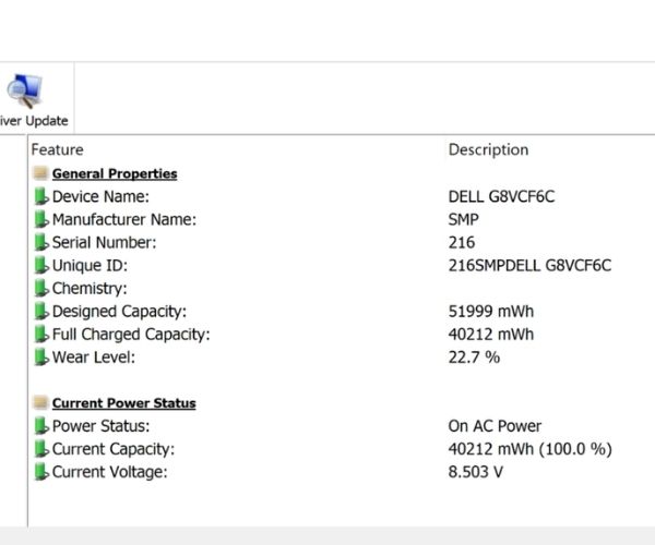 HWiNFO sprawdzanie baterii