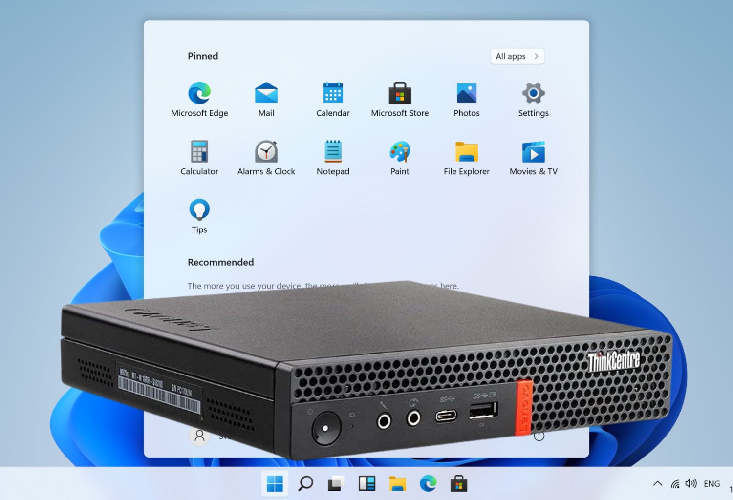 Lenovo ThinkCentre M920Q Tiny - widok z przodu